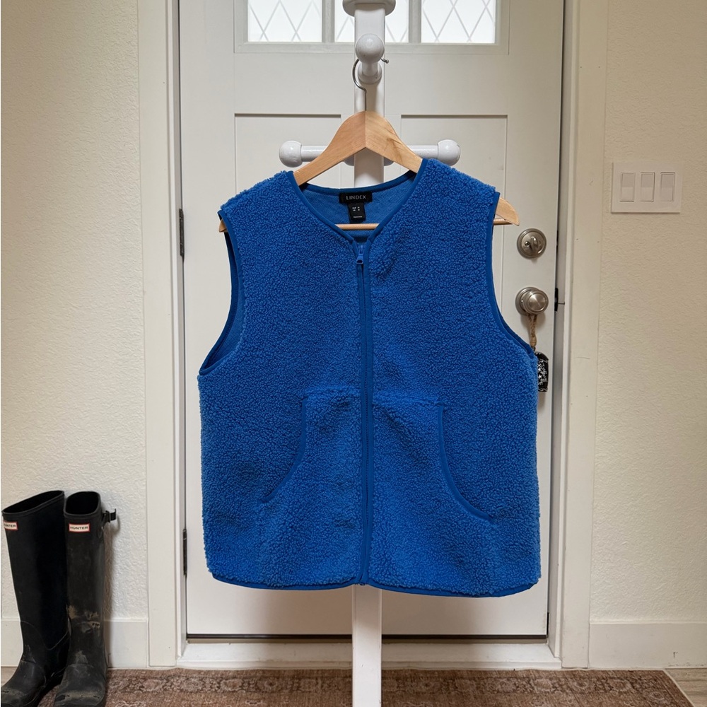 Lindex Blue Sherpa Fleece Vest